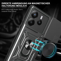 Outdoor Panzer Hülle für Xiaomi Redmi Note 14 5G Handyhülle Kameraschutz Ringhalter in Schwarz
