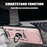 Outdoor Panzer Hülle für Xiaomi Redmi Note 14 Pro 4G Handyhülle Kameraschutz Ringhalter in Rosegold