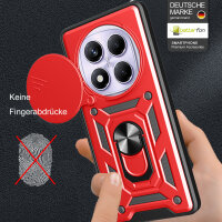 Outdoor Panzer Hülle für Xiaomi Redmi Note 14 Pro 4G Handyhülle Kameraschutz Ringhalter in Rot