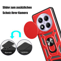 Outdoor Panzer Hülle für Xiaomi Redmi Note 14 Pro 4G Handyhülle Kameraschutz Ringhalter in Rot