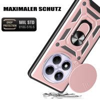 Outdoor Panzer Hülle für Xiaomi Redmi Note 14 Pro 5G Handyhülle Kameraschutz Ringhalter in Rosegold