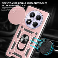 Outdoor Panzer Hülle für Xiaomi Redmi Note 14 Pro+ Handyhülle Kameraschutz Ringhalter in Rosegold