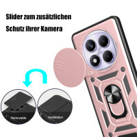 Outdoor Panzer Hülle für Xiaomi Redmi Note 14 Pro+ Handyhülle Kameraschutz Ringhalter in Rosegold