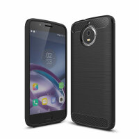 Motorola Carbon Hülle TPU Handy Tasche Case Back...
