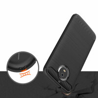 Motorola Carbon Hülle TPU Handy Tasche Case Back Cover Panzer Schutzhülle Bumper