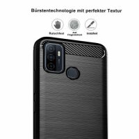 Oppo Handy Tasche Carbon Hülle Schutzhülle Back Cover TPU Case Outdoor Bumper