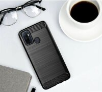 Oppo Handy Tasche Carbon Hülle Schutzhülle Back Cover TPU Case Outdoor Bumper
