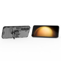 Handyhülle für Samsung Galaxy S25 Ring Case Hülle Outdoor Back Cover Bumper in Schwarz