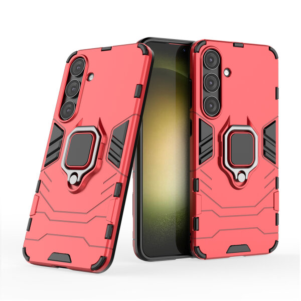 Handyhülle für Samsung Galaxy S25+ Ring Case Hülle Outdoor Back Cover Bumper in Rot