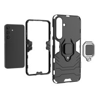 Handyhülle für Samsung Galaxy S25+ Ring Case Hülle Outdoor Back Cover Bumper in Schwarz