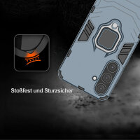 Handyhülle für Samsung Galaxy S25+ Ring Case Hülle Outdoor Back Cover Bumper in Türkis
