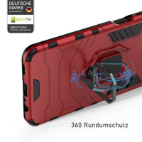 Handyhülle für Samsung Galaxy S25 Ultra Ring Case Hülle Outdoor Back Cover Bumper in Rot