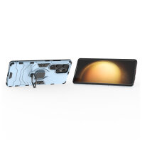 Handyhülle für Samsung Galaxy S25 Ultra Ring Case Hülle Outdoor Back Cover Bumper in Türkis