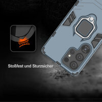 Handyhülle für Samsung Galaxy S25 Ultra Ring Case Hülle Outdoor Back Cover Bumper in Türkis
