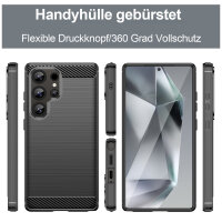 Carbon Hülle für Samsung Galaxy S21/ S23/ S24/ S25/ FE/ Ultra/Handyhülle Back Cover Handy Tasche Bumper