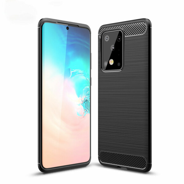 Carbon Hülle für Samsung Galaxy Handyhülle Back Cover Handy Tasche Bumper