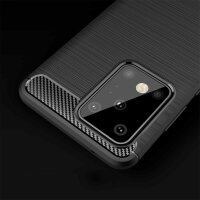 Carbon Hülle für Samsung Galaxy Handyhülle Back Cover Handy Tasche Bumper