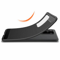 Carbon Hülle für Samsung Galaxy Handyhülle Back Cover Handy Tasche Bumper