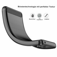 Handyhülle für Xiaomi 12 / 12X / 12 Pro 5G – Silikon Carbon Bumper Case Schwarz