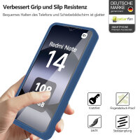 360° Grad Hülle für Xiaomi Redmi Note 14 4G vollschutz Integriertem Displayschutz in Blau