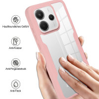 360° Grad Hülle für Xiaomi Redmi Note 14 4G vollschutz Integriertem Displayschutz in Rosa