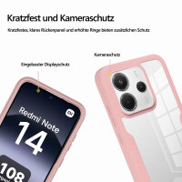 360° Grad Hülle für Xiaomi Redmi Note 14 4G vollschutz Integriertem Displayschutz in Rosa