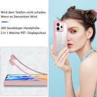 360° Grad Hülle für Xiaomi Redmi Note 14 4G vollschutz Integriertem Displayschutz in Rosa
