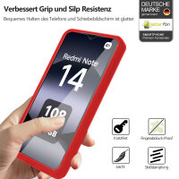 360° Grad Hülle für Xiaomi Redmi Note 14 4G vollschutz Integriertem Displayschutz in Rot