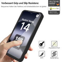 360° Grad Hülle für Xiaomi Redmi Note 14 4G vollschutz Integriertem Displayschutz in Schwarz