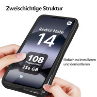 360° Grad Hülle für Xiaomi Redmi Note 14 4G vollschutz Integriertem Displayschutz in Schwarz