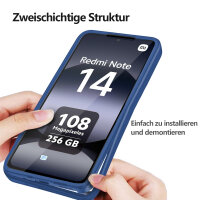 360° Grad Hülle für Xiaomi Redmi Note 14 5G vollschutz Integriertem Displayschutz in Blau