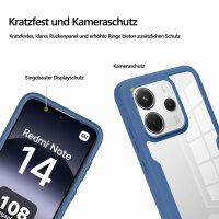 360° Grad Hülle für Xiaomi Redmi Note 14 5G vollschutz Integriertem Displayschutz in Blau