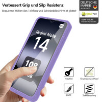 360° Grad Hülle für Xiaomi Redmi Note 14 5G vollschutz Integriertem Displayschutz in Lila