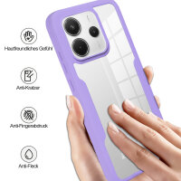 360° Grad Hülle für Xiaomi Redmi Note 14 5G vollschutz Integriertem Displayschutz in Lila