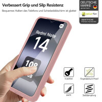 360° Grad Hülle für Xiaomi Redmi Note 14 5G vollschutz Integriertem Displayschutz in Rosa