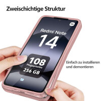 360° Grad Hülle für Xiaomi Redmi Note 14 5G vollschutz Integriertem Displayschutz in Rosa