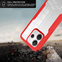 360° Grad Hülle für Xiaomi Redmi Note 14 5G vollschutz Integriertem Displayschutz in Rot