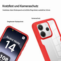 360° Grad Hülle für Xiaomi Redmi Note 14 5G vollschutz Integriertem Displayschutz in Rot
