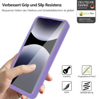 360° Grad Hülle für Xiaomi Redmi Note 14 Pro 5G / Redmi Note 14 Pro+ vollschutz Integriertem Displayschutz in Lila