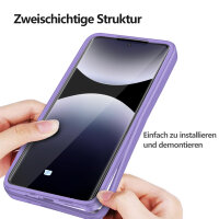 360° Grad Hülle für Xiaomi Redmi Note 14 Pro 5G / Redmi Note 14 Pro+ vollschutz Integriertem Displayschutz in Lila