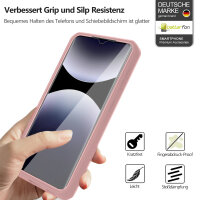 360° Grad Hülle für Xiaomi Redmi Note 14 Pro 5G / Redmi Note 14 Pro+vollschutz Integriertem Displayschutz in Rosa