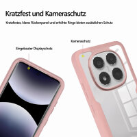 360° Grad Hülle für Xiaomi Redmi Note 14 Pro 5G / Redmi Note 14 Pro+vollschutz Integriertem Displayschutz in Rosa