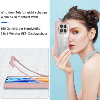 360° Grad Hülle für Xiaomi Redmi Note 14 Pro 5G / Redmi Note 14 Pro+vollschutz Integriertem Displayschutz in Rosa