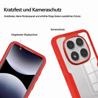 360° Grad Hülle für Xiaomi Redmi Note 14 Pro 5G / Redmi Note 14 Pro+ vollschutz Integriertem Displayschutz in Rot