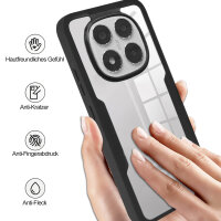 360° Grad Hülle für Xiaomi Redmi Note 14 Pro 5G / Redmi Note 14 Pro+ vollschutz Integriertem Displayschutz in Schwarz