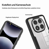 360° Grad Hülle für Xiaomi Redmi Note 14 Pro 5G / Redmi Note 14 Pro+ vollschutz Integriertem Displayschutz in Schwarz