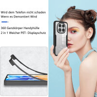360° Grad Hülle für Xiaomi Redmi Note 14 Pro 5G / Redmi Note 14 Pro+ vollschutz Integriertem Displayschutz in Schwarz