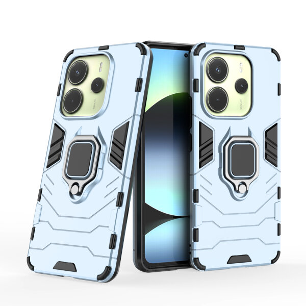 Hülle für Xiaomi Redmi Note 14 5G Handyhülle Drehbar Ringhalter Magnet Bumper Case in Türkis