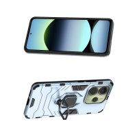 Hülle für Xiaomi Redmi Note 14 5G Handyhülle Drehbar Ringhalter Magnet Bumper Case in Türkis