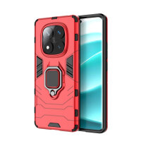 Hülle für Xiaomi Redmi Note 14 Pro 4G Handyhülle Drehbar Ringhalter Magnet Bumper Case in Rot